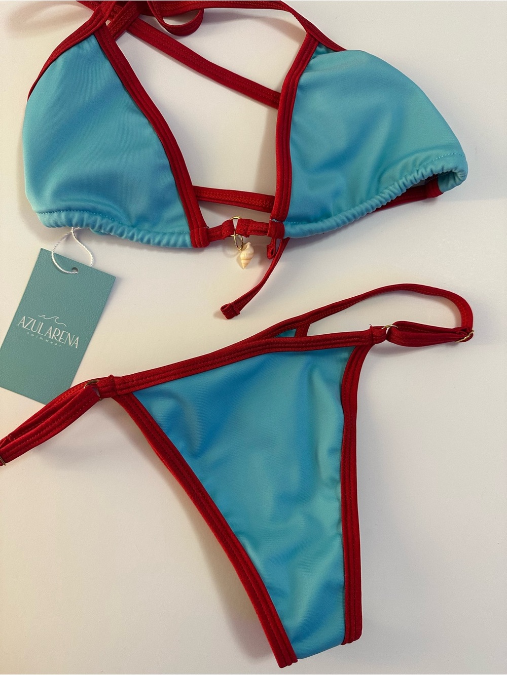 Blue & Red Bikini Swim Set